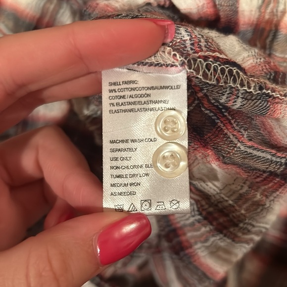 Birds of Paradis Women’s Tie-Front Flannel Size Small - Picture 3 of 3